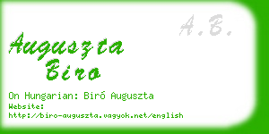 auguszta biro business card